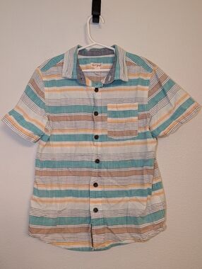 Cat & Jack Multicolor Striped Button-Down Shirt Boys Size 8/10